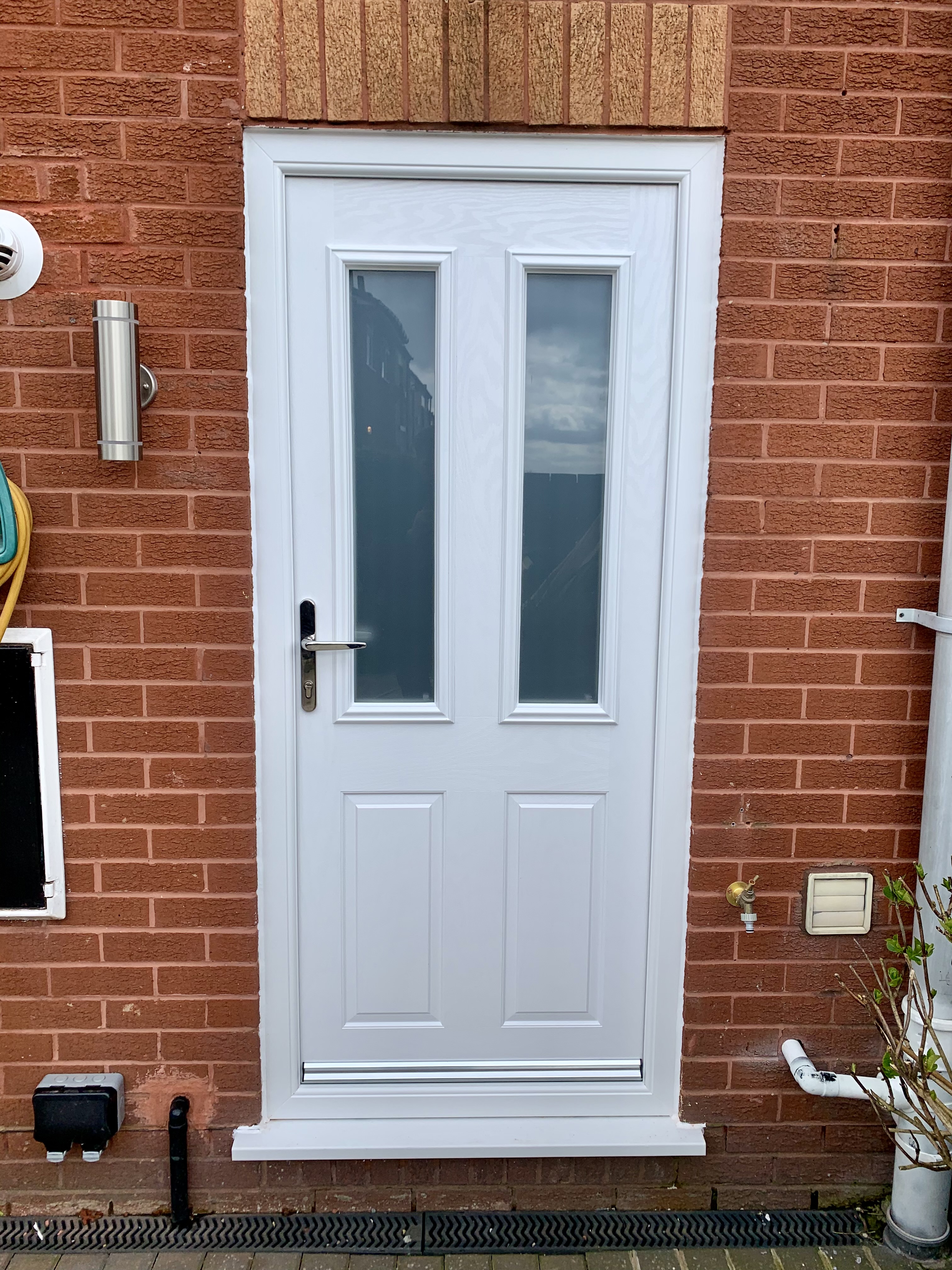 White composite back door